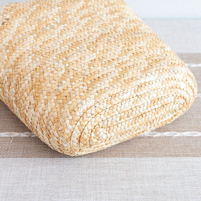 Natural Straw Basket Tote with Long Woven Handles