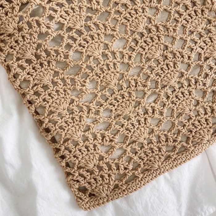 Tall Floral Openwork Crochet Tote