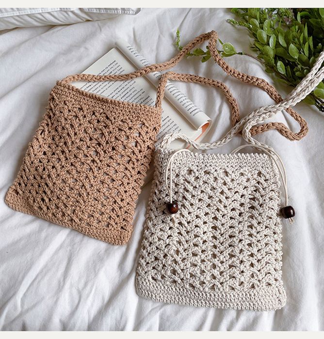 Crochet Crossbody Bag with Dark Side Accents