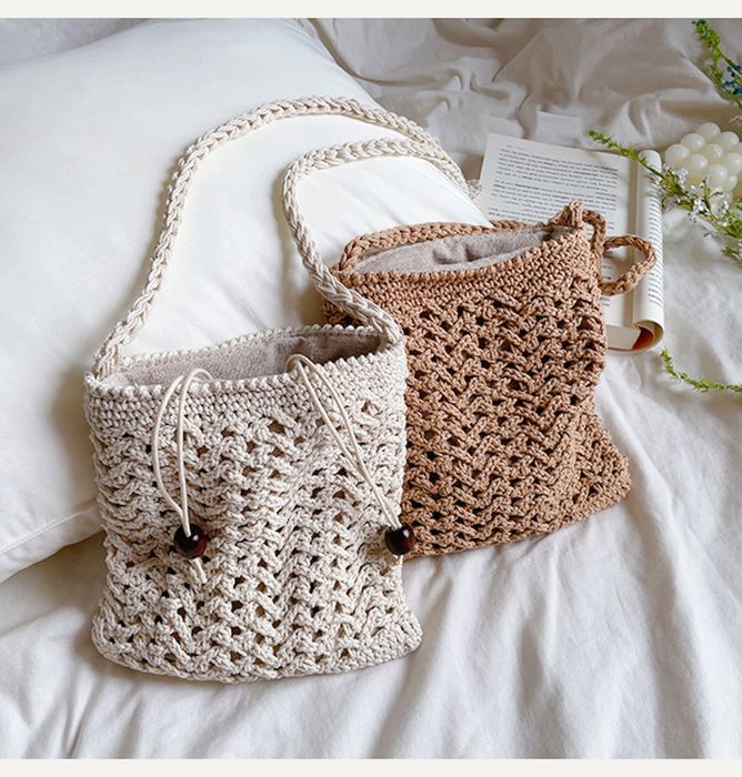 Crochet Crossbody Bag with Dark Side Accents