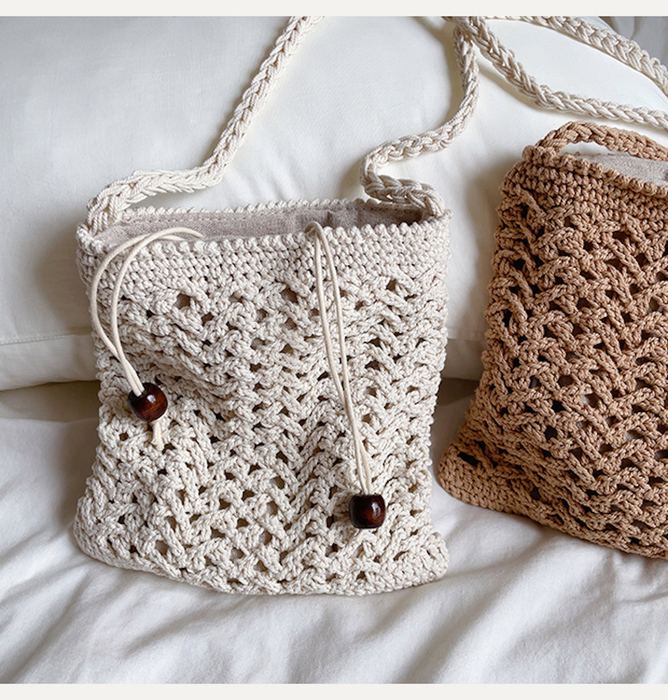 Crochet Crossbody Bag with Dark Side Accents