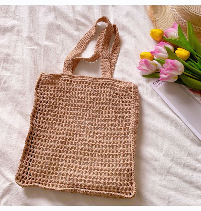 Large Rectangular Crochet Fishnet Tote