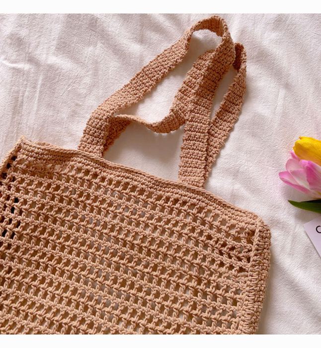 Large Rectangular Crochet Fishnet Tote
