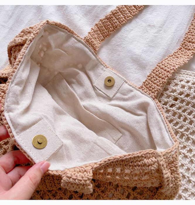 Large Rectangular Crochet Fishnet Tote