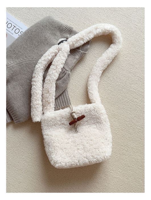 Faux-Fur Crossbody Bag with Matching Fuzzy Strap