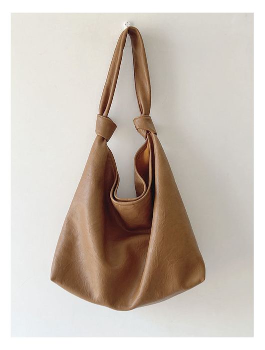Slouchy Hobo Shoulder Bag with Knotted Strap Details