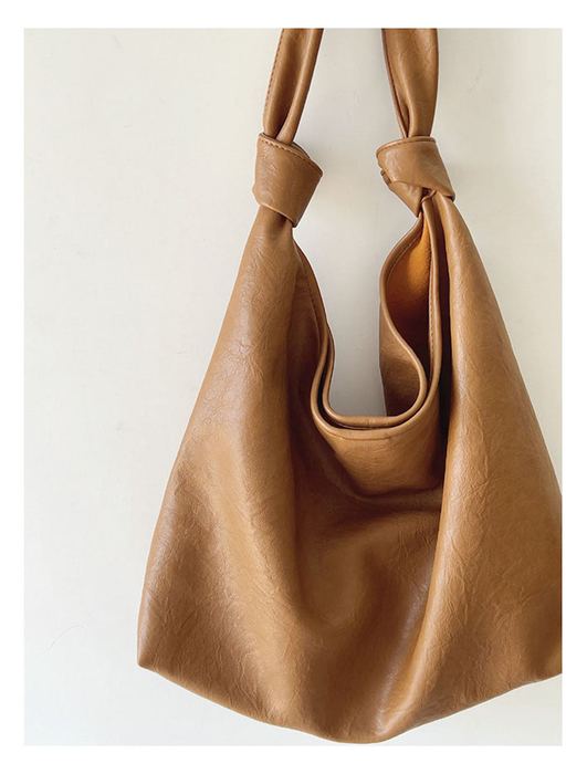 Slouchy Hobo Shoulder Bag with Knotted Strap Details