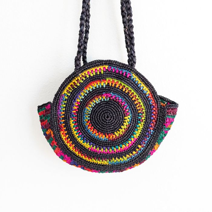 Multicolor Round Raffia Shoulder Bag