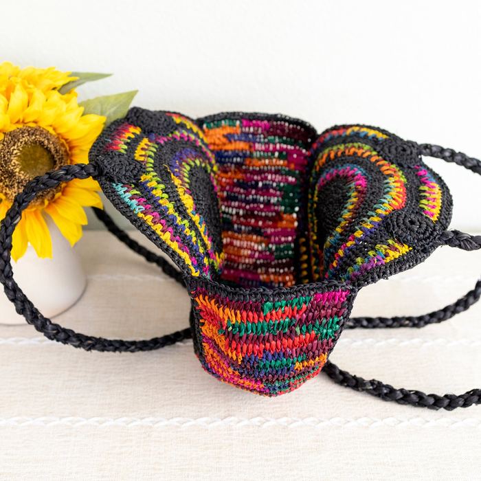 Multicolor Round Raffia Shoulder Bag