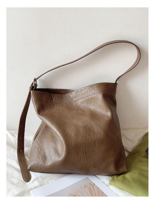 Slouchy High Quality Synthetic Leather Shoulder Tote