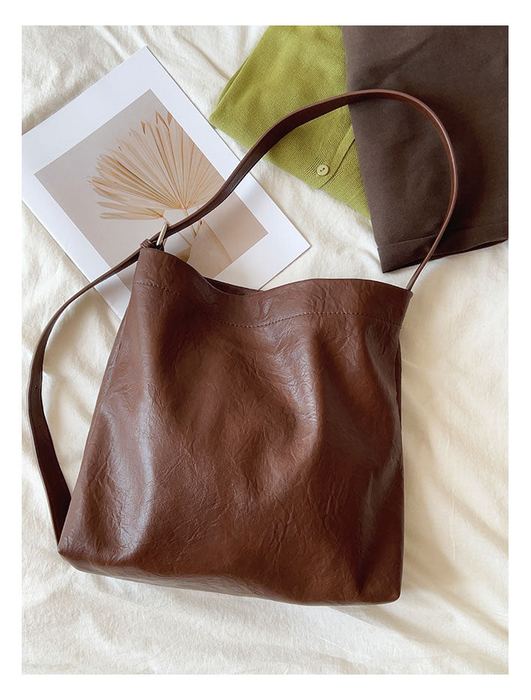 Slouchy High Quality Synthetic Leather Shoulder Tote