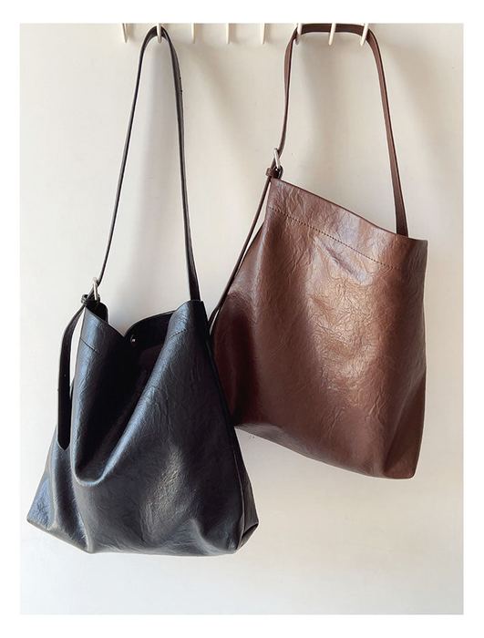 Slouchy High Quality Synthetic Leather Shoulder Tote