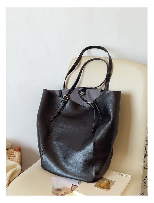 Tall Minimalist High Quality Synthetic Leather Tote