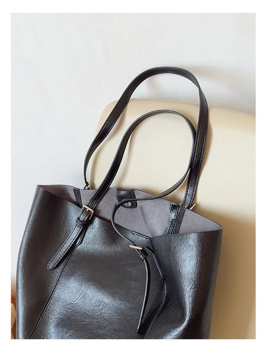 Tall Minimalist High Quality Synthetic Leather Tote