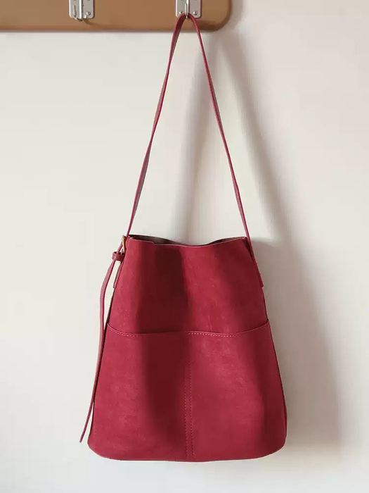Tall Minimalist Shoulder Bag with Slim Strap