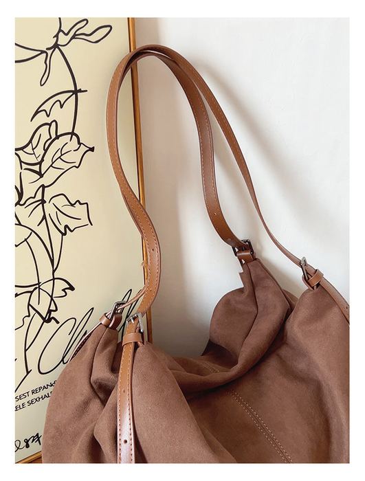 Slouchy Shoulder Bag with Gathered Sides