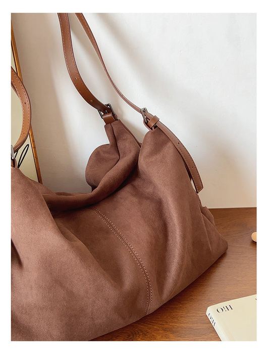 Slouchy Shoulder Bag with Gathered Sides