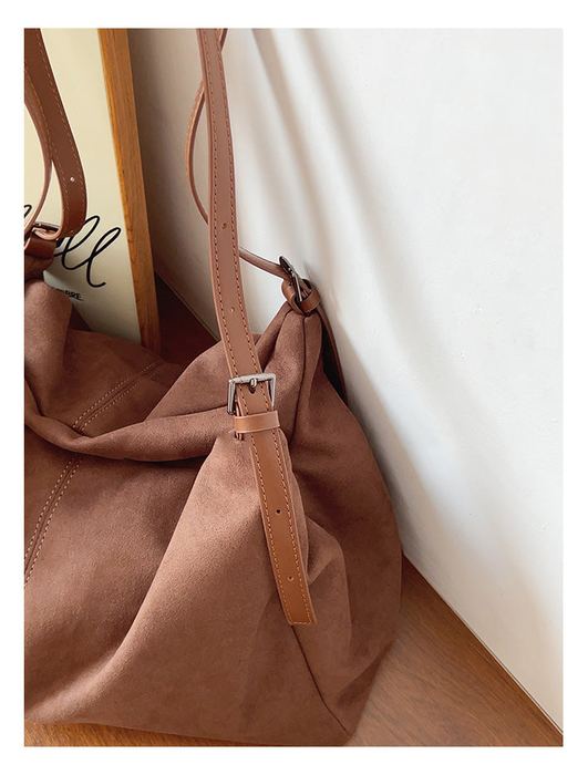 Slouchy Shoulder Bag with Gathered Sides