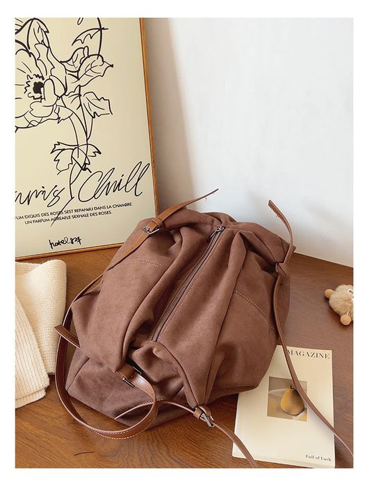 Slouchy Shoulder Bag with Gathered Sides