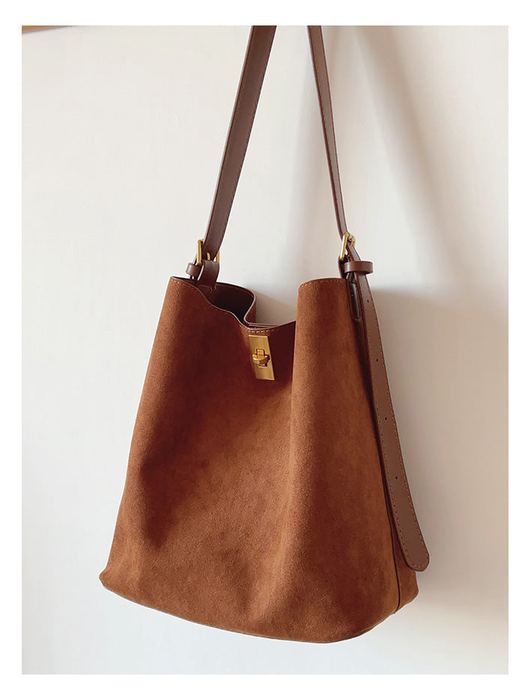 Bucket Shoulder Bag with Gold-Tone Detail