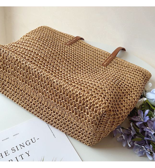 Classic Woven Straw Shoulder Tote