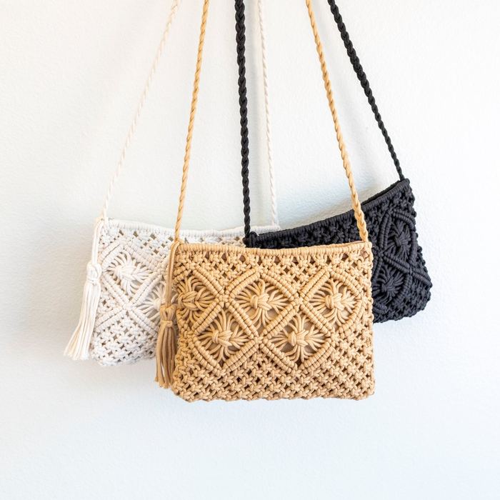 Geometric Macrame Crossbody Bag