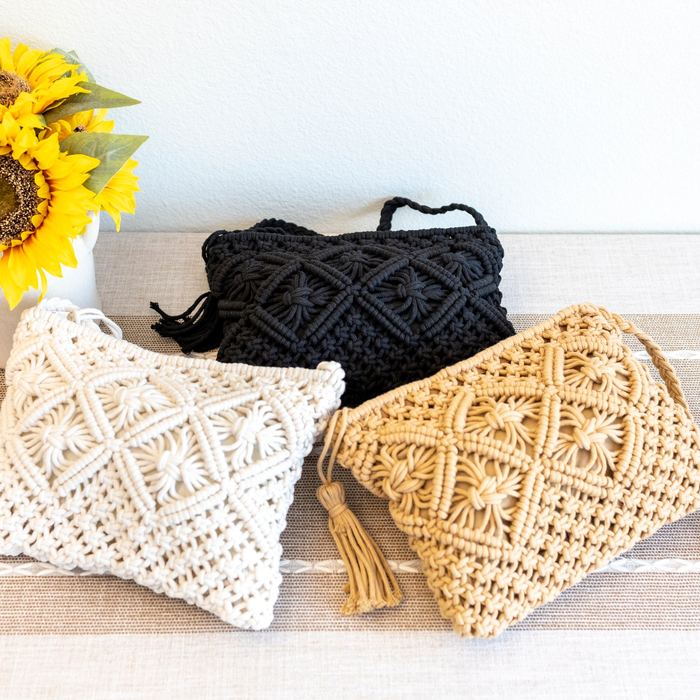 Geometric Macrame Crossbody Bag