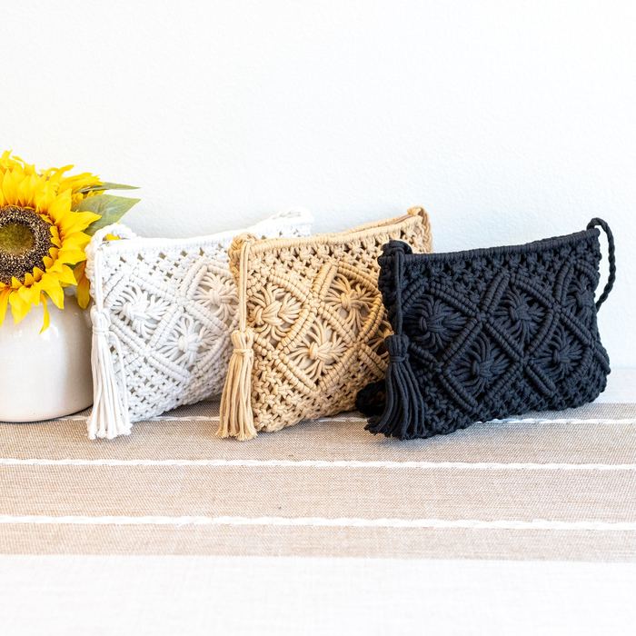 Geometric Macrame Crossbody Bag