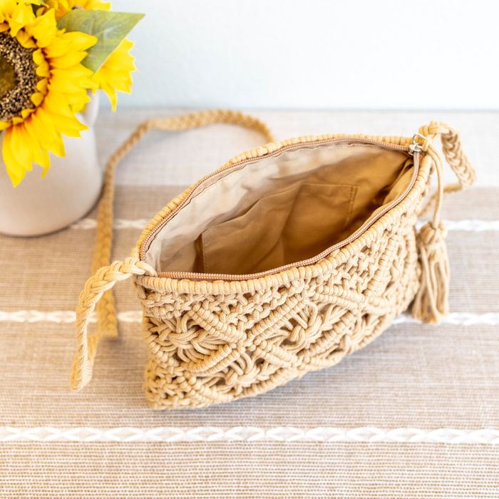 Geometric Macrame Crossbody Bag