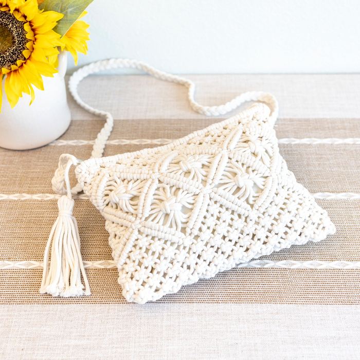 Geometric Macrame Crossbody Bag