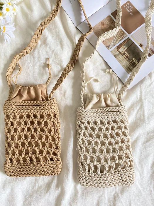Mini Openwork Crochet Crossbody Pouch