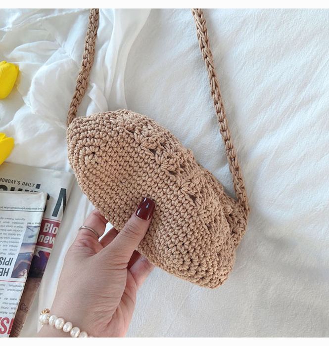 Mini Crochet Crossbody Purse with Raised Flower Detail