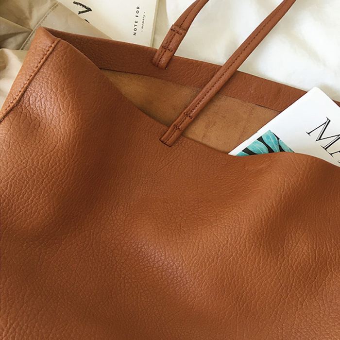 Large Pebbled High Quality Synthetic Leather Carryall Tote