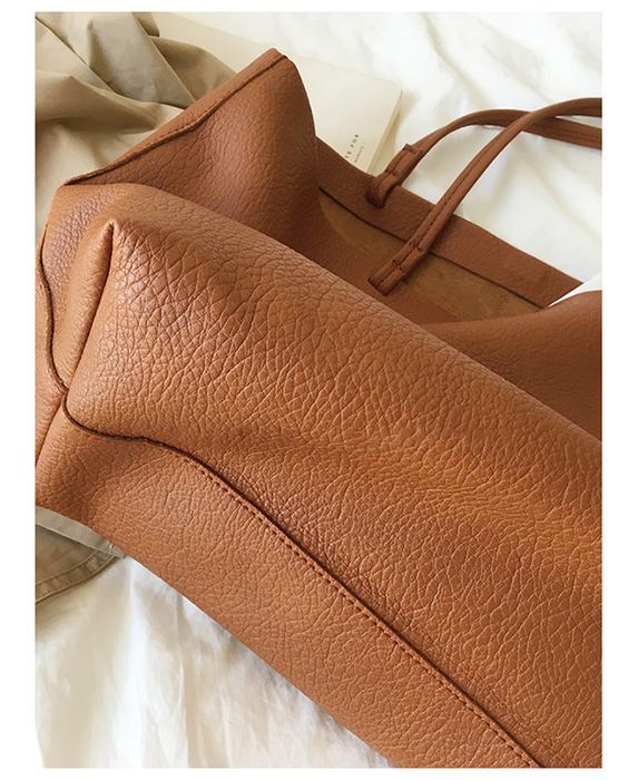 Large Pebbled High Quality Synthetic Leather Carryall Tote
