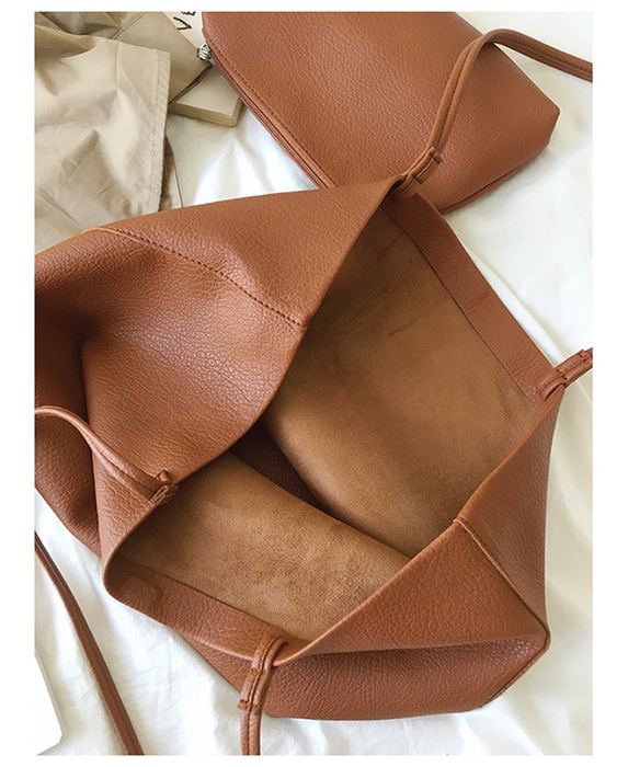 Large Pebbled High Quality Synthetic Leather Carryall Tote